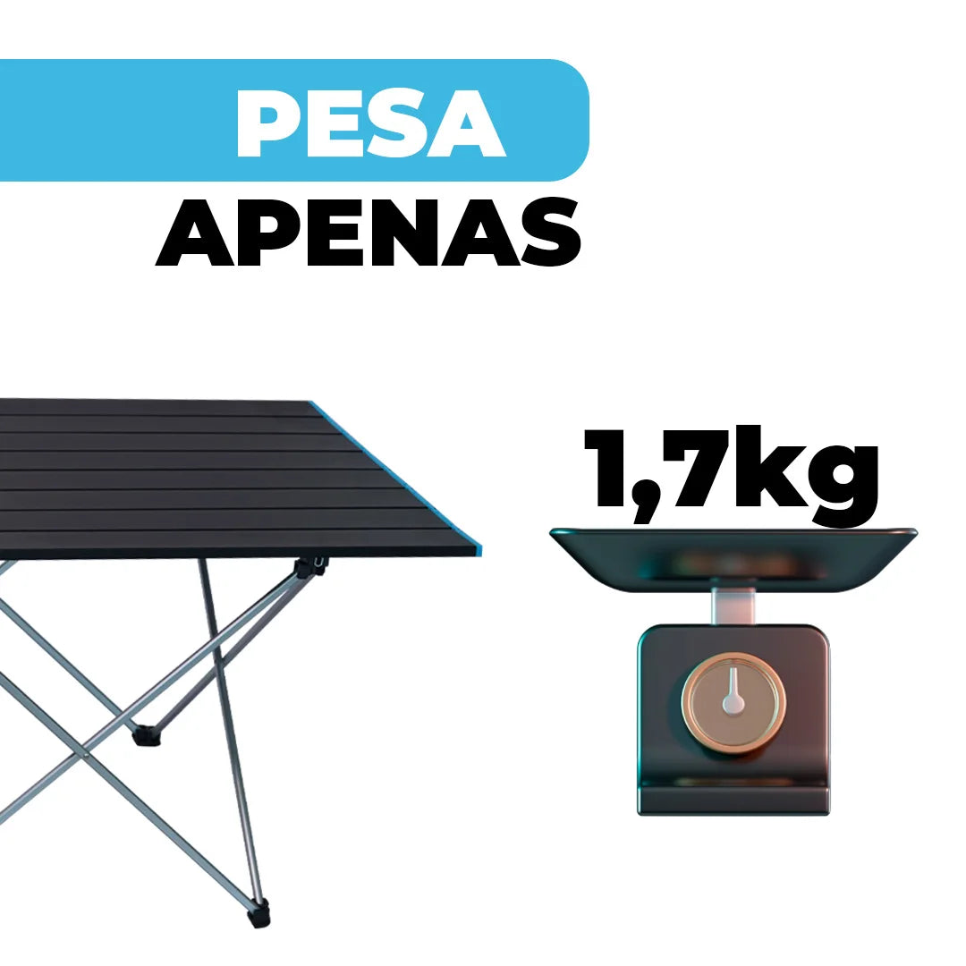 Mesa em Alumínio Dobrável e Portátil