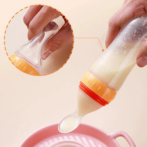 Squeezing Feeding Bottle Silicone Newborn Baby Training Rice Cereal  Food Spoon Supplement Feeder Safe Useful Tableware For Kids