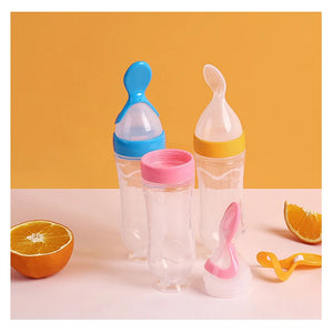 Squeezing Feeding Bottle Silicone Newborn Baby Training Rice Cereal  Food Spoon Supplement Feeder Safe Useful Tableware For Kids