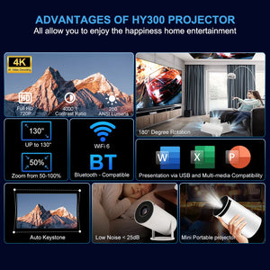 Mini Projetor 4K Android PROGAGA HY300