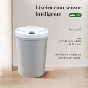 Lixeira Automática Inteligente Com Sensor Infravermelho 12 Litros