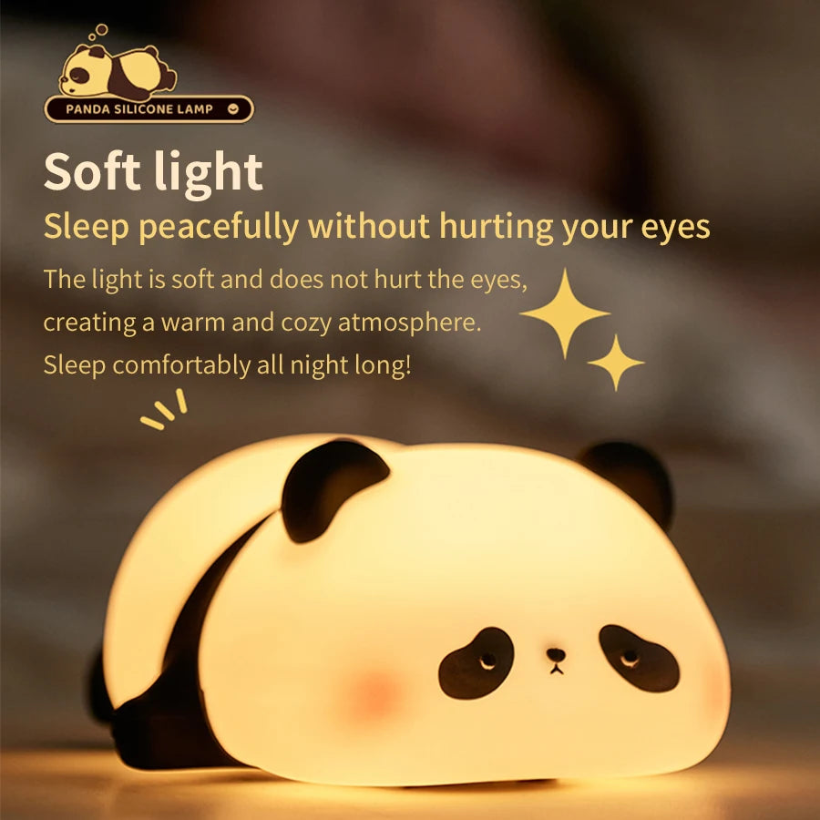 Novo Abajur Mini Panda Com 3 Níveis de Luminosidade