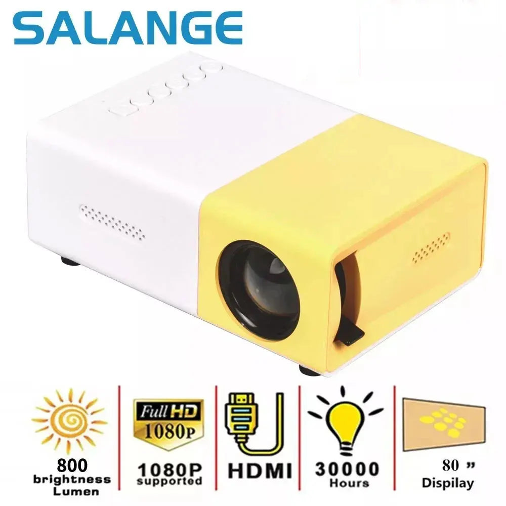 Mini Projetor Salange YG300 Pro LED 1080P Full HD