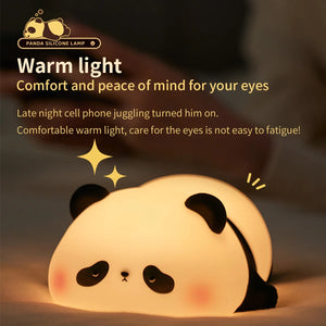 Novo Abajur Mini Panda Com 3 Níveis de Luminosidade